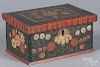 Continental painted dresser box, dated {1817}, 4 1