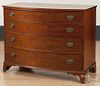 New England Federal cherry bowfront chest of drawe