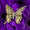 A Yellow Diamond Butterfly Brooch