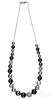 David Yurman sterling silver and onyx beaded necklace, 24'' l.