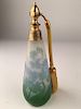 Galle perfume atomizer with polished cameo flowers and leaves.<BR>