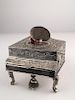 925 Silver mechanical singing bird box as a piano,