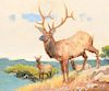 BOB KUHN (1920-2007), Elk Topping Out