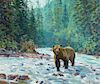 CARL RUNGIUS (1869-1959), Bear in a Stream