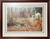 JIM FOOTE COLORED LITHOGRAPH TWO HUNTING DOGS