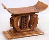 AFRICAN CARVED WOOD THRONE CHAIR C1900