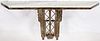 FRENCH IRON AND GREEN MARBLE TOP CONSOLE