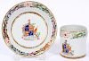 CHINESE EXPORT ARMORIAL PORCELAIN CUP AND SAUCER
