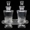 LALIQUE 'BOURGUEIL' CLEAR & FROSTED GLASS BOTTLES