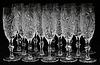 CUT CRYSTAL CHAMPAGNE FLUTES 13 PIECES