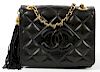 CHANEL BLACK QUILTED LEATHER BAG