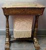 Antique Chinoiserie Decorated Sewing Stand.