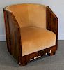 Art Deco Fluted Frame Club Chair As / Is.
