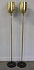 Pair of Brass Art Deco Torchiere Style Floor Lamps
