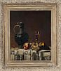 Oil on canvas still life, in the manner of Jean Robie, 24'' x 19 1/2''.