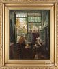 Oil on canvas interior, late 19th c., signed Lemaire, 24''x 20''.