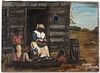 Primitive oil on canvas of an African American family, titled verso Old Kentucky Home, signed Wor