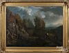 Attributed to Albertus Browere (American 1814-1887), oil on canvas landscape, 32'' x 45''.