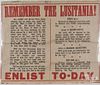 English enlistment sign, Remember the Lusitania, 38'' x 46''.