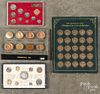 Group of coins and medallions, to include a 1974 USSR proof set, Franklin Mint Antique Car Collectio