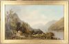 Hudson River oil on canvas landscape, signed R. Wentworth 1874, 18'' x 30''.