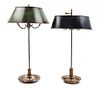 Two Silver-Plate Bouillotte Lamps Height of tallest 25 inches.