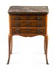 A Transitional Style Burlwood Table en Chiffonier Height 30 x width 22 x depth 15 1/4 inches.