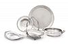 A Group of Silver-Plate Articles, Various Makers, comprising a circular serving platter, an elongated hexagonal serving dish,