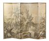A French Paper Floor Screen Height 72 x width of each panel 18 1/2 inches.