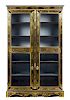 A Louis XIV Gilt Bronze Mounted Boulle Marquetry Vitrine Cabinet Height 95 x width 60 1/2 x depth 17 1/2 inches.