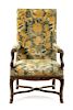 A Regence Oak Fauteuil Height 43 inches.