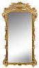 A Louis XVI Painted and Gilt Pier Mirror Height 90 x width 46 inches.
