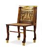 An Egyptian Revival Parcel Gilt Cedar Side Chair Height 31 3/4 inches.