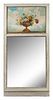 A French Provincial Painted Trumeau Mirror Height 51 x width 25 1/4 inches.