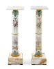 A Pair of Sevres Style Porcelain Pedestals Height 40 inches.