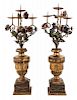 A Pair of Italian Giltwood and Tole Candelabra Height 18 1/4 inches.