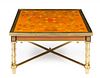 A Neoclassical Style Marquetry Low Table Height 21 x width 40 x depth 34 inches.