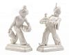 Two German Blanc-de-Chine Porcelain Figures Height of tallest 11 7/8 inches.