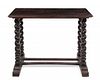 A Spanish Baroque Carved Chestnut Side Table Height 36 x width 48 x depth 15 3/4 inches.