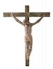 A Painted and Carved Wood Corpus Christi Height 48 1/4 x width 35 3/4 inches.