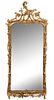 A Dutch Rococo Carved Giltwood Mirror Height 74 x width 31 5/8 inches.