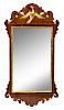 A George II Parcel Gilt Mahogany Tablet Mirror Height 35 1/2 x width 18 3/4 inches.