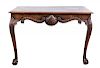 A Pair of George II Mahogany Console Tables Height 30 1/4 x width 44 x depth 22 3/4 inches.