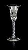 An English Engraved Glass Wine Goblet Height 7 inches.