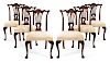 A Set of Six George III Mahogany Side Chairs Height 37 inches.