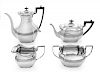An English Silver Four-Piece Tea and Coffee Service, James Dixon & Sons, Sheffield, 1935, comprising a teapot, coffee pot, cr
