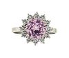 18K Gold Diamond Pink Sapphire Ring