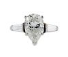 Platinum 3.58ct Pear Diamond Engagement Ring