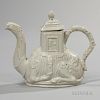 Staffordshire Salt-glazed Stoneware Camel Teapot and Cover