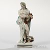 Marked Wedgwood Pearlware Figure of a Classical Man with a Lyre